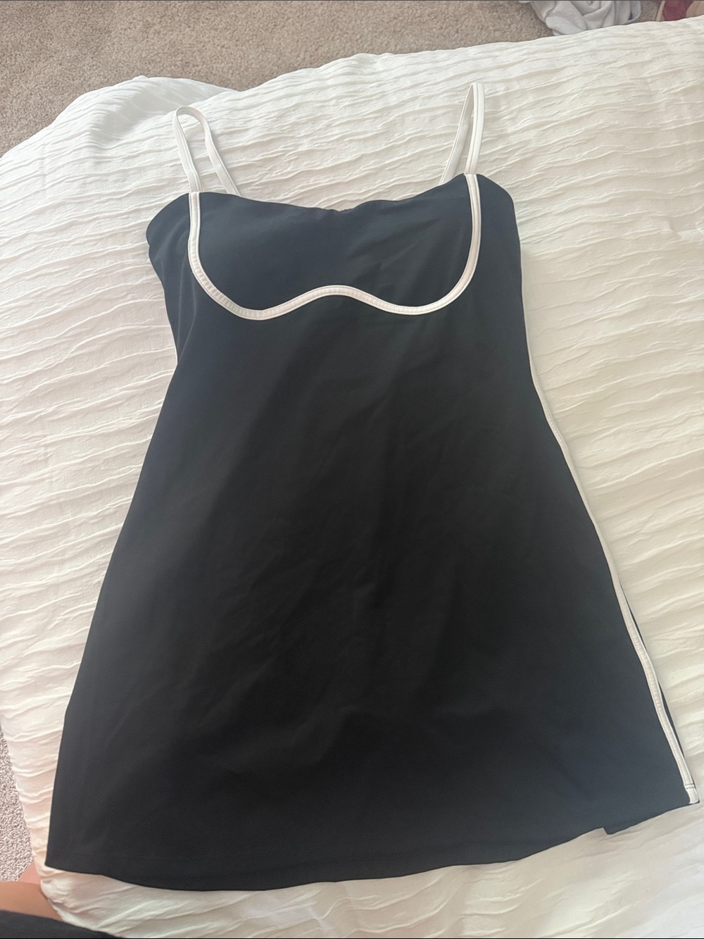 Black Athletic Dress with White Trim